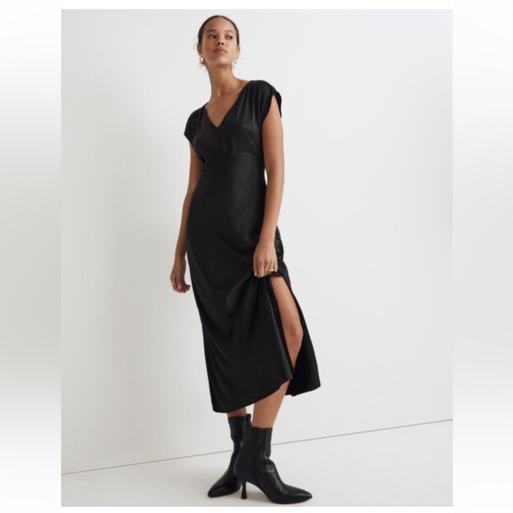MADEWELL Wide V-Neck Midi Dress ~ Size 2